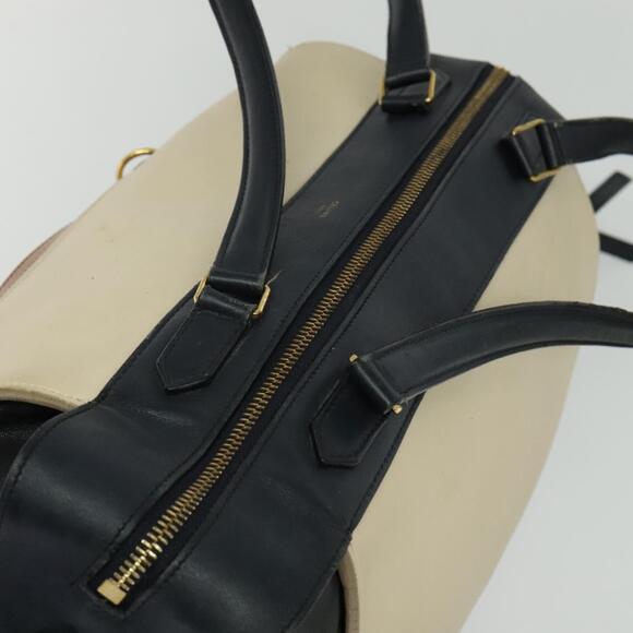 CELINE Ring Bag Hand Bag Leather Beige Gold - Picture 6 of 12